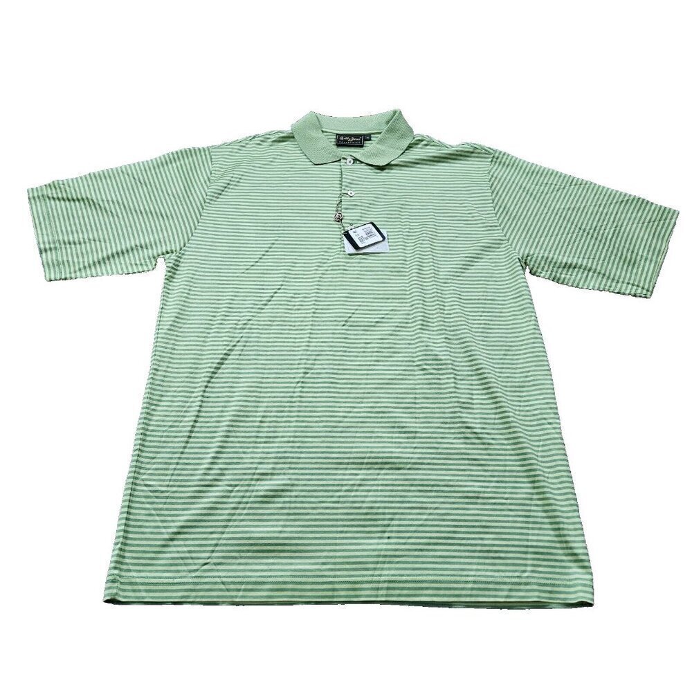 Bobby Jones Polo Mens M Lot of 2 Yellow Green Stripes Cotton Golf Athleisure - Picture 10 of 16